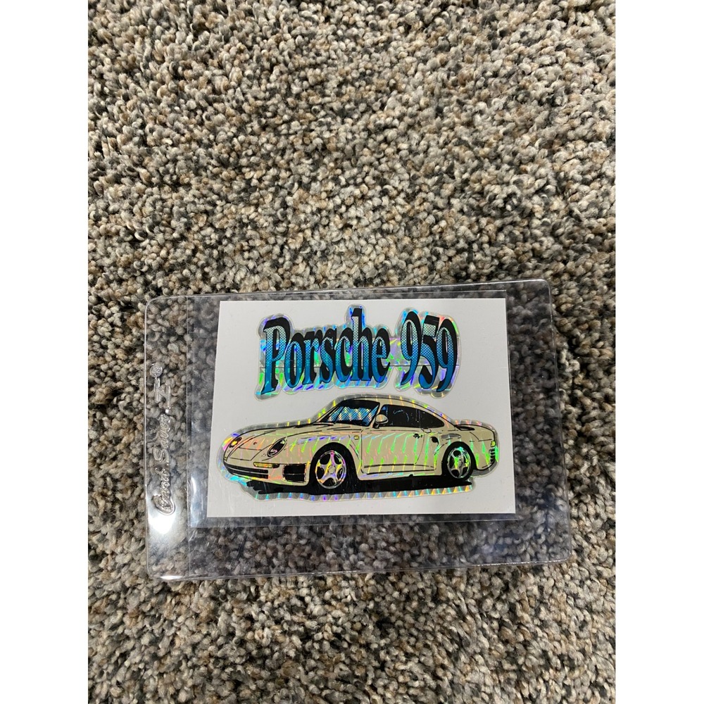 Vintage Porsche 959 Holographic Sticker Retro Kodak Prism Decal Supercar Collect